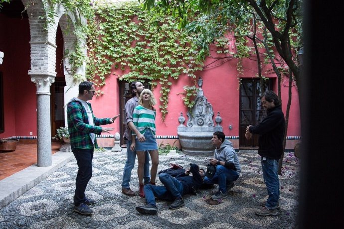 Cineastas durante el rodajes en Córdoba