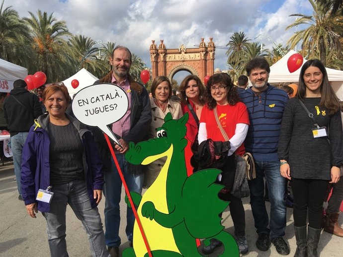 Carme Forcadell en la Fiesta por el Juego y el Ocio en catalán.