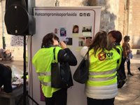 Familiares de víctimas de accidentes estampan sus fotos para exigir que la seguridad vial sea una prioridad