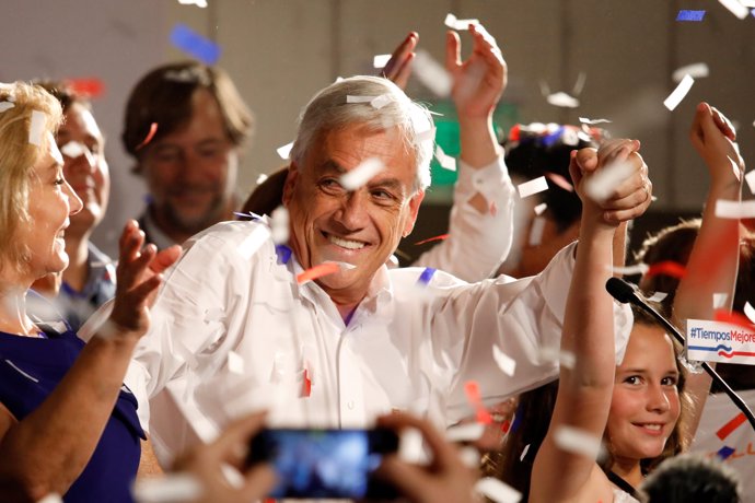 Sebastián Piñera celebra los resultados de las elecciones presidenciales