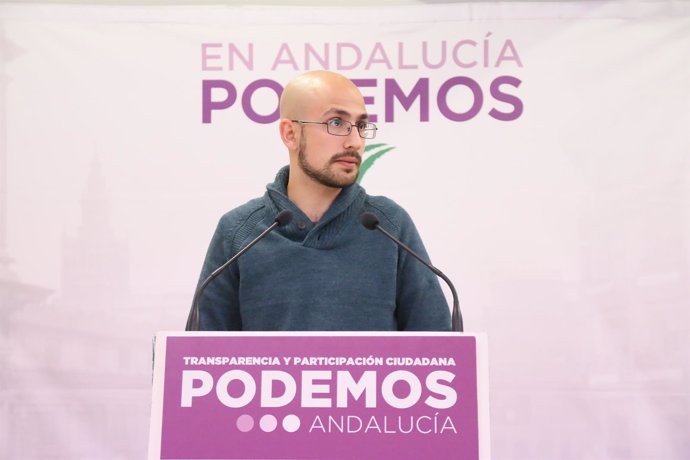 El secretario de Comunicación de Podemos Andalucía, Pablo Pérez Ganfornina