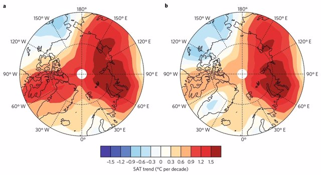 Calentamiento en el  Ártico con los nuevos datos