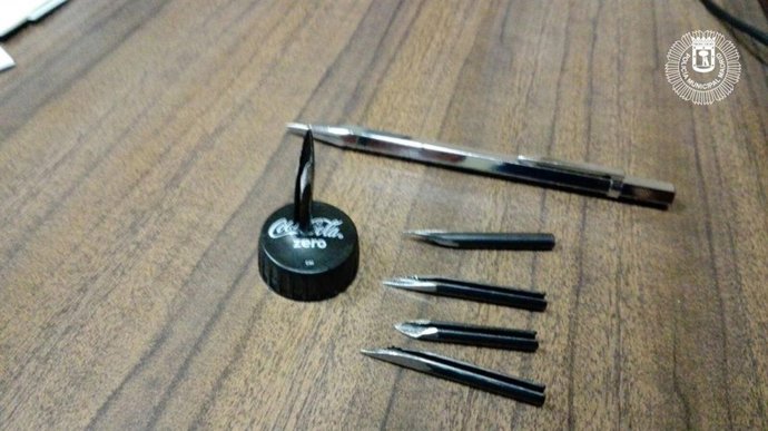 Utensilios para robos intervenidos por la Policía Municipal