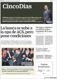 Las portadas de los periódicos económicos de hoy, miércoles 22 de noviembre