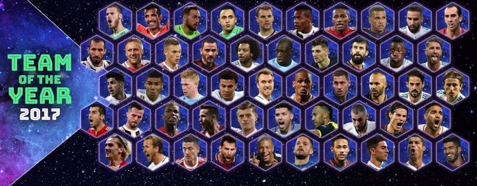Los 50 nominados de la web de UEFA para el Equipo del Año