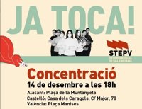 STEPV convoca movilizaciones por las condiciones laborales del profesorado y no descarta la huelga