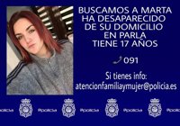 La Policía Nacional busca a Marta, una chica de 17 años desaparecida la semana pasada en Parla