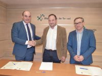 La DPT y el Ayuntamiento de Alcañiz sellan el convenio para sufragar gastos ocasionados por el derrumbe de Pui Pinos