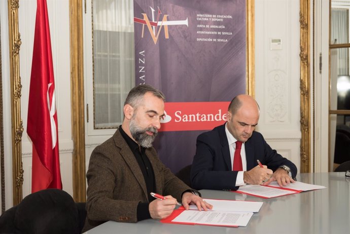 Firma del convenio de patrocinio entre el Grupo Santander y el Teatro Maestranza