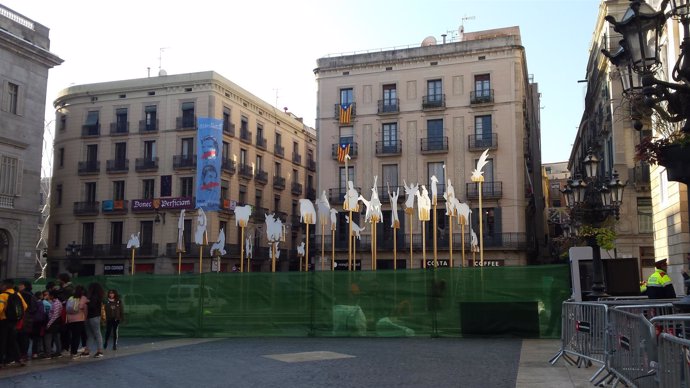 Belén en la plaza Sant Jaume de Barcelona