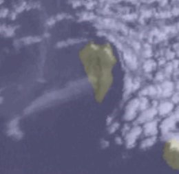 Imagen del humo del incendio de La Palma en el Meteosat
