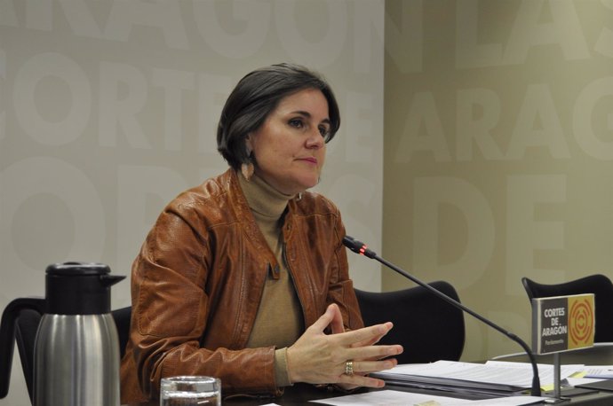 La diputada del PAR, Elena Allué, este jueves en las Cortes 