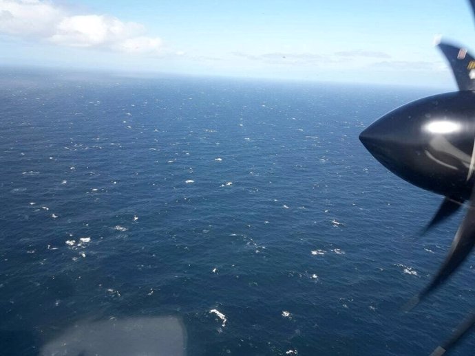 Un avión de la Armada argentina buscando al submarino 'San Juan' en el Atlántico