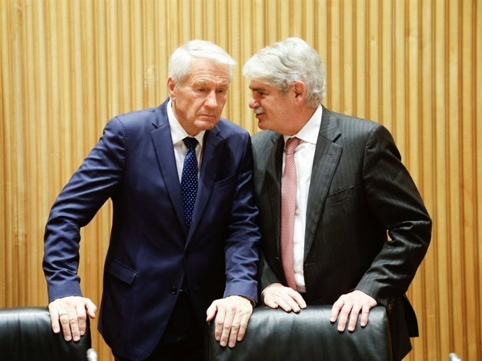 El secretario general del Consejo de Europa, Thorbjorn Jagland, con Dastis