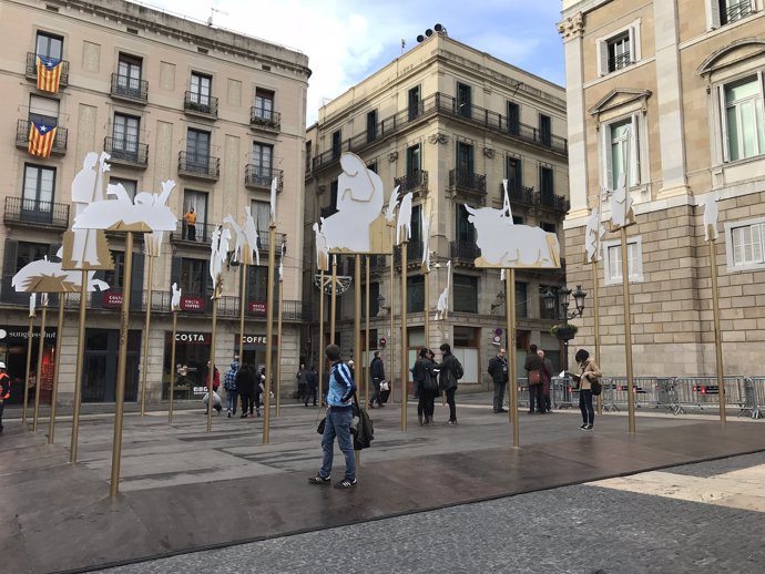 Pessebre de l'arquitecte Jordi Darder a la plaça Sant Jaume