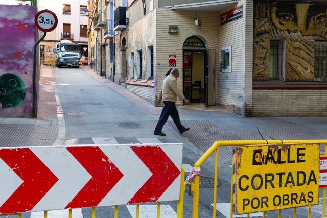 Calle cortada por obras