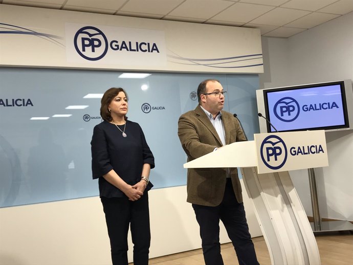 Rueda de prensa de Miguel Tellado y Susana López Abella