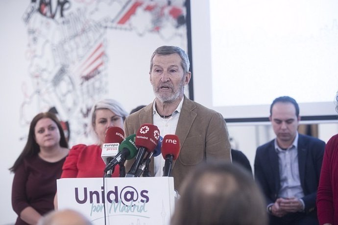 Julio Rodríguez, durante la presentación de su candidatura a Podemos Madrid