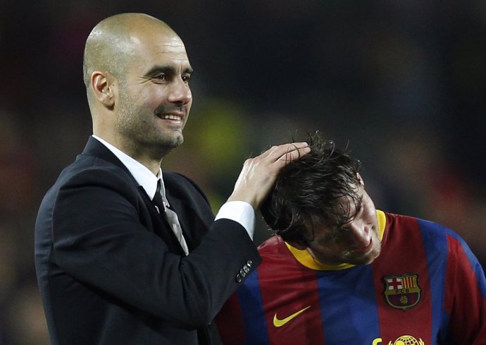 Pep Guardiola Y Leo Messi