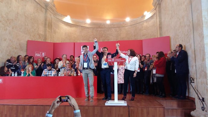 Acto de clausura en el XII Congreso Provincial del PSOE de Salamanca