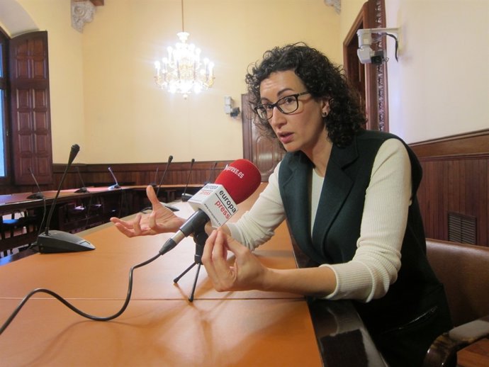 Marta Rovira (ERC) durant l'entrevista d'Europa  Press
