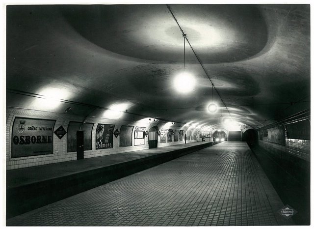 Antiguo andén de la estación de Metro de Madrid