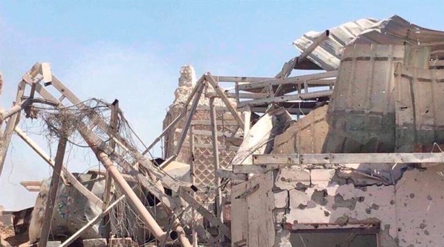 El minarete destruido de la mezquita Al Nuri en Mosul
