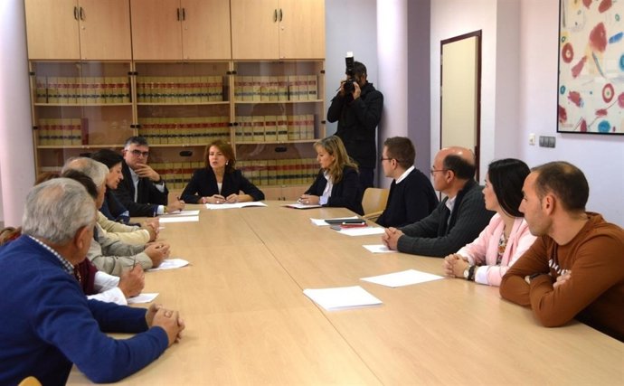 Sánchez en la reunión con alcaldes