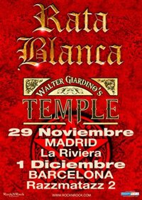 Sorteamos entradas con meet & greet para los conciertos de Rata Blanca + Walter Giardino's Temple en Madrid y Barcelona
