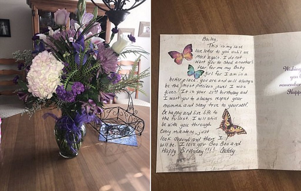 Cada año, una joven recibe un ramo de flores y una carta por su