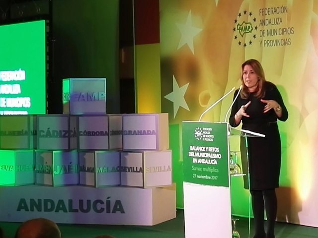 Susana Díaz en acto de la FAMP en Antequera