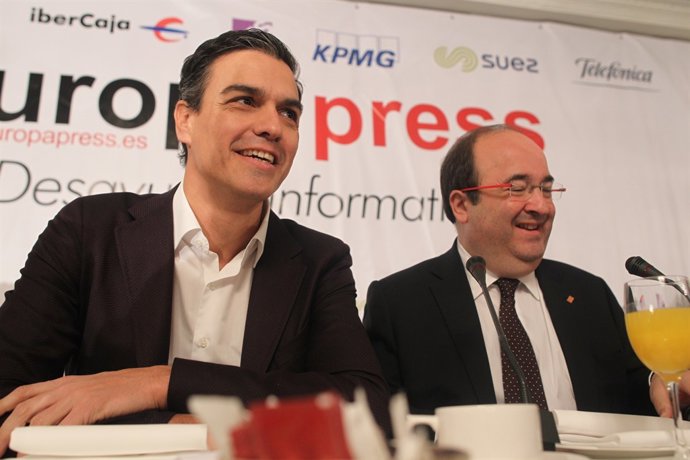 Pedro Sánchez en l'Esmorzar Informatiu d'Europa  Press d'Iceta