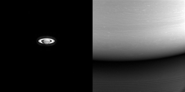 Primera y última imagen de Saturno desde la nave Cassini