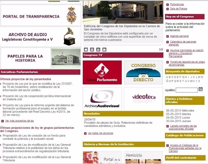 Página web del Congreso