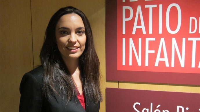 La periodista Marta García Aller, en el Patio de la Infanta de Ibercaja