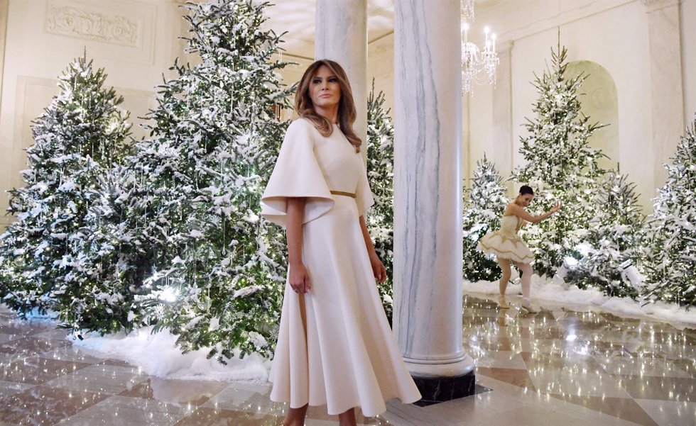First Lady Melania Trump participates in arts and crafts projects with children 