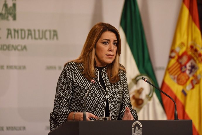 Susana Díaz, en rueda de prensa tras el Consejo de Gobierno de la Junta