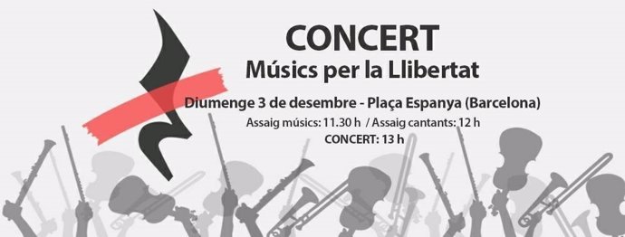 Cartel del concierto de Òmnium y Músics per la Llibertat