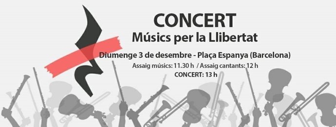 Cartell del concert d'Òmnium i Músics per la Llibertat