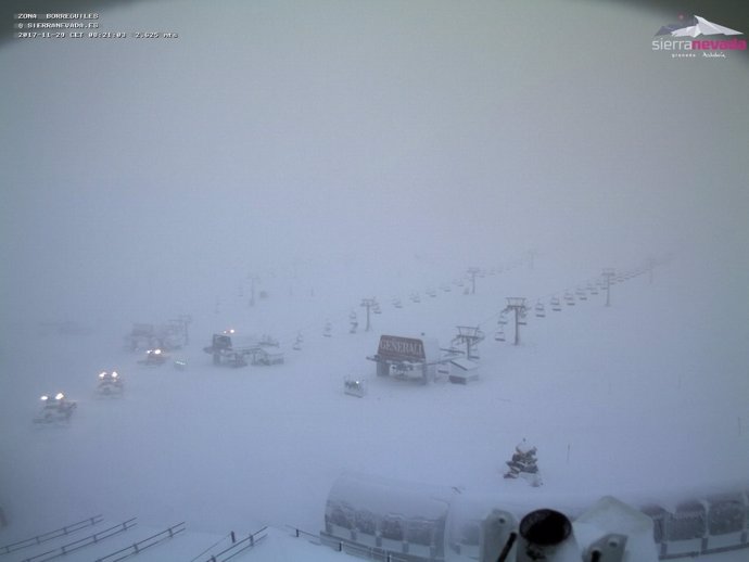 Estación de esquí de Sierra Nevada esta mañana