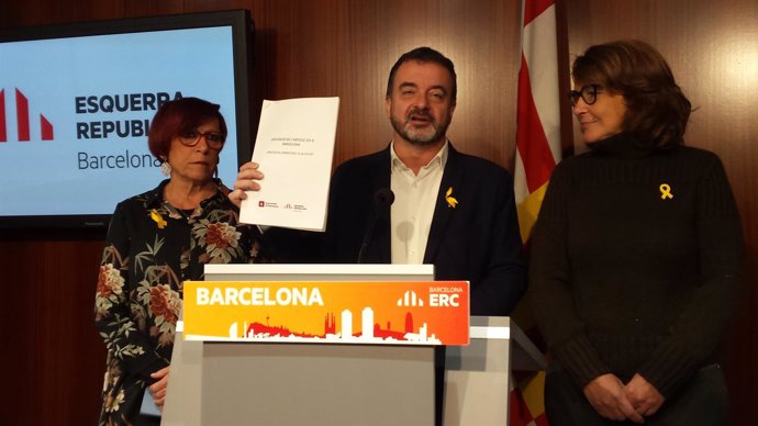 Alfred Bosch, Trini Capdevila y Montserrat Benedí (ERC)