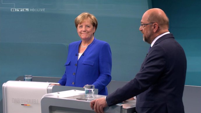 Debate televisibo entre Merkel y Schulz