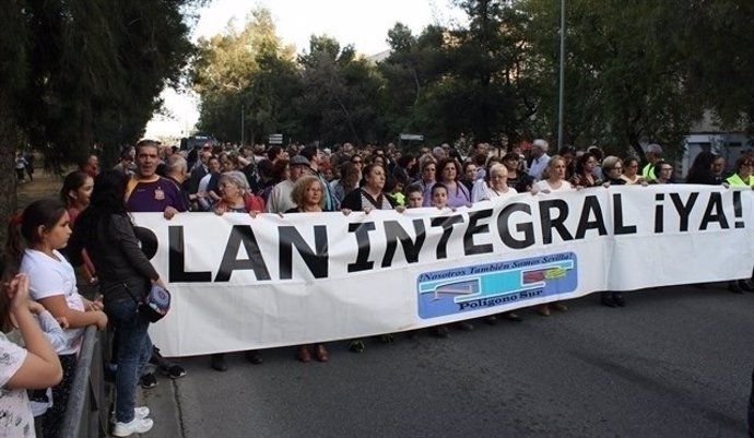 Manifestación en el Polígono Sur.