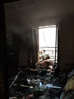 Una imagen de la casa incendiada