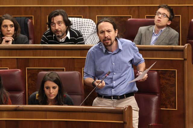 Pablo Iglesias, líder de Podem, en la sessió de control