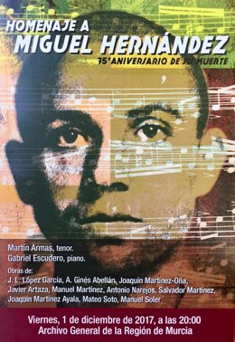 Cartel del concierto-homenaje a Miguel Hernández