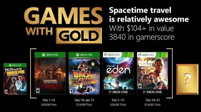 Xbox Live Gold de diciembre de 2017