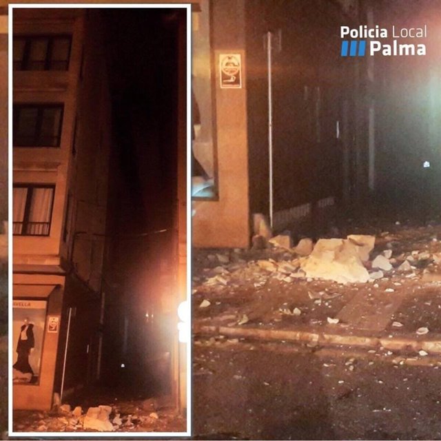 Cornisa desprendida en Palma