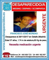 Buscan a un hombre de 37 años desaparecido en Getafe hace dos días