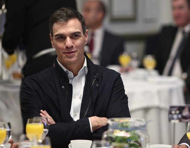 Pedro Sánchez en un acto en Madrid